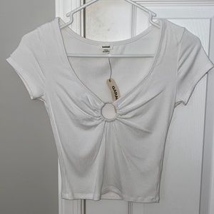 NEW WITH TAGS women’s garage white crop top